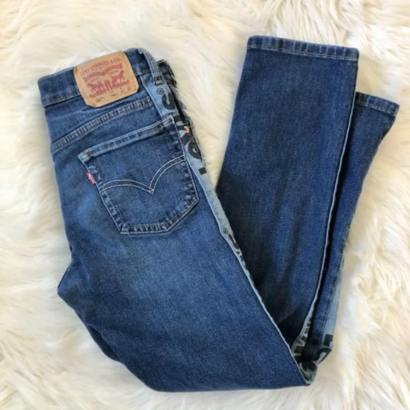 Levi's 502 Logo Inset Blue Jeans 27 x 27 14 - Picture 3 of 8